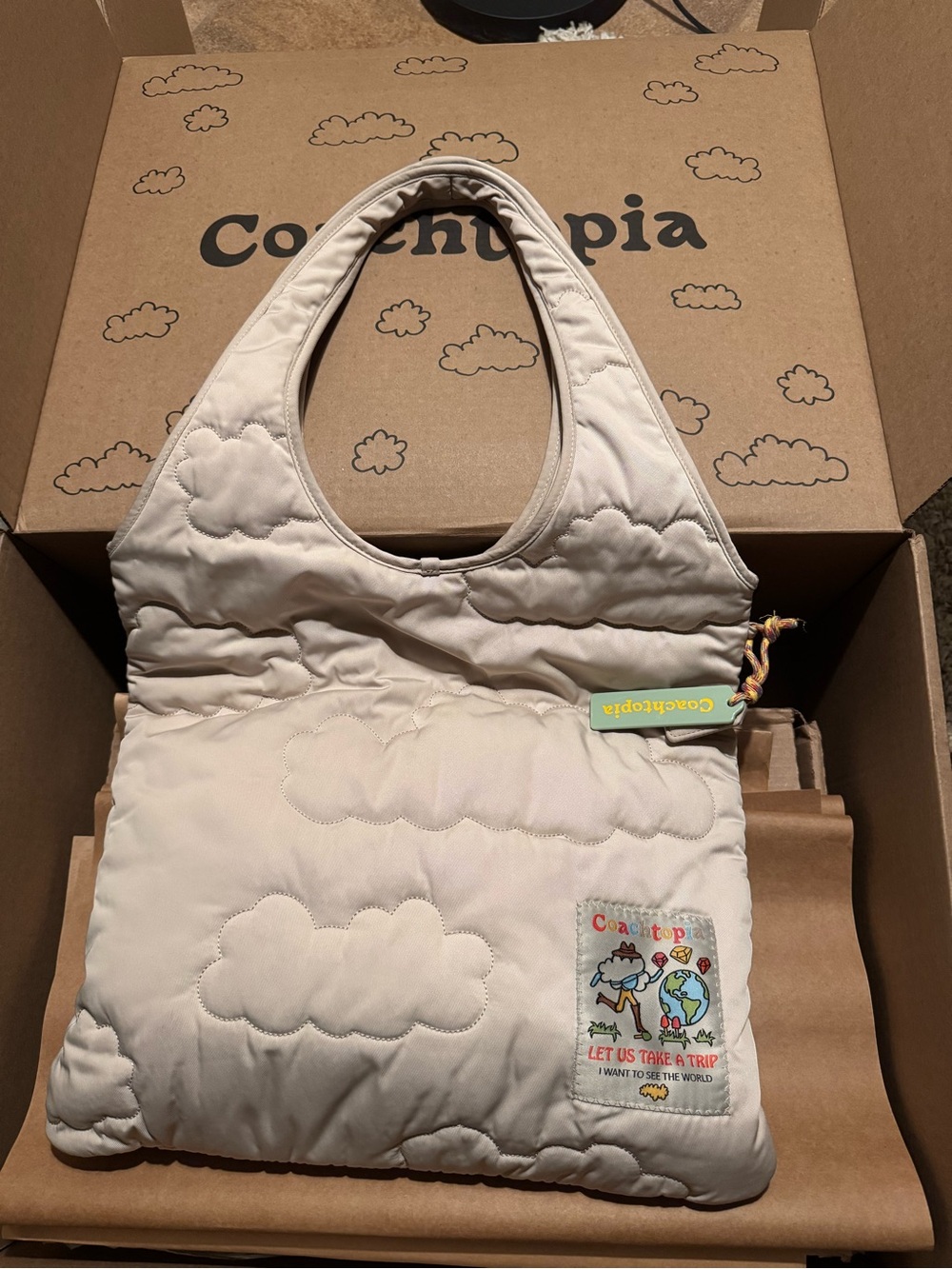 Coachtopia Quilted Cloud Tote Bag - Cream